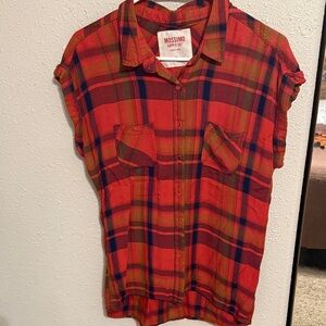 Mossimo Supply Co. Red and Navy Checkered Shirt